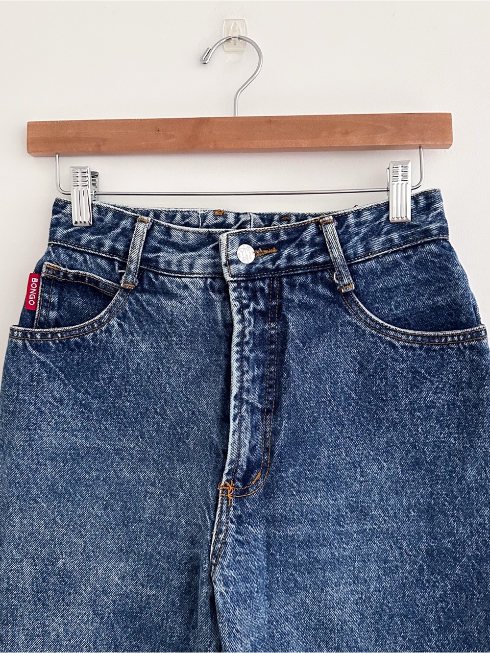 Vintage BONGO Jeans Made in USA 100% Cotton High Rise Mom Jeans 90s Tapered Leg - Picture 2 of 8